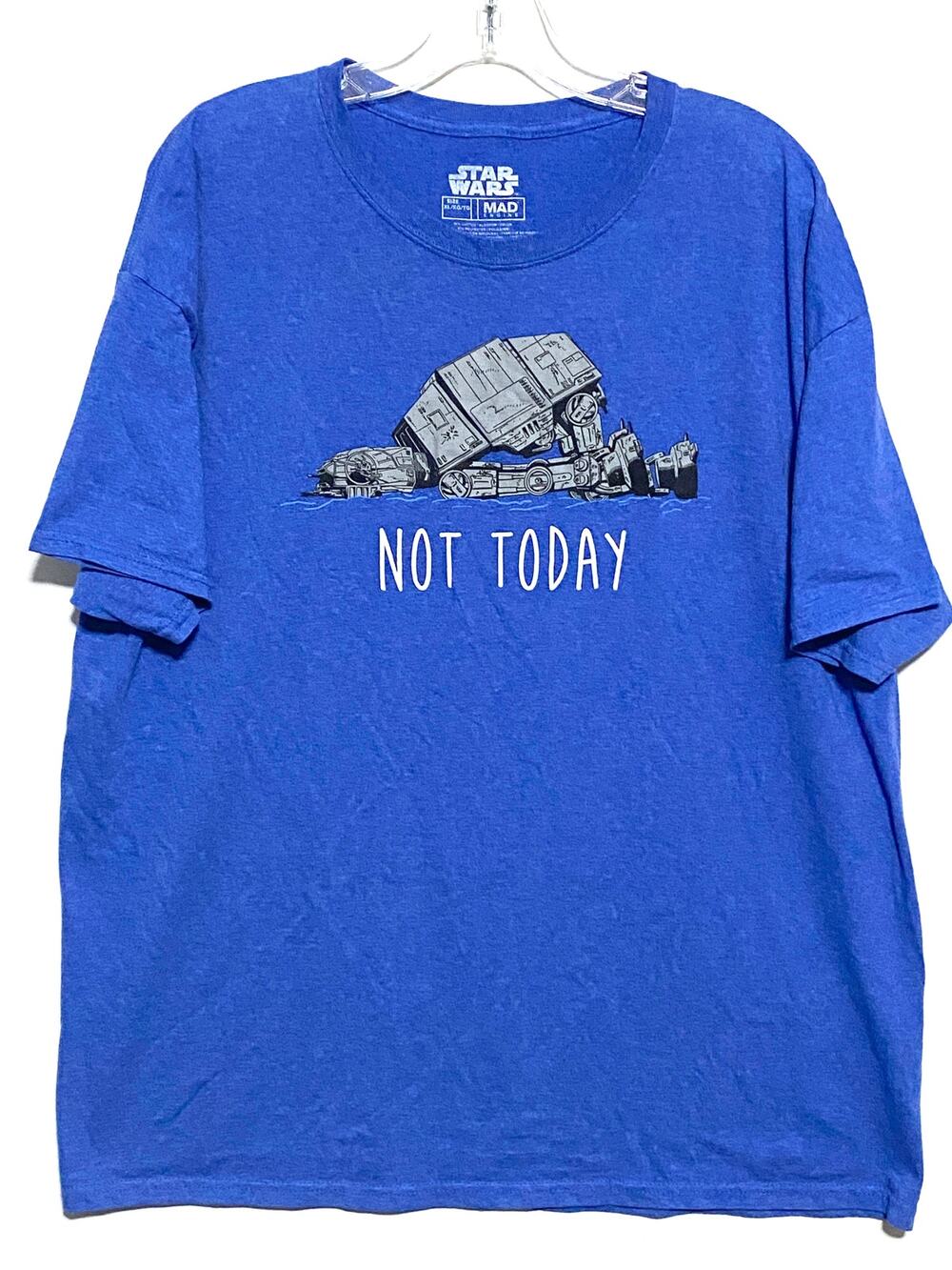 Star Wars Not Today AT-AT Walker Graphic Blue Shirt Mens XL Funny Novelty Y2K